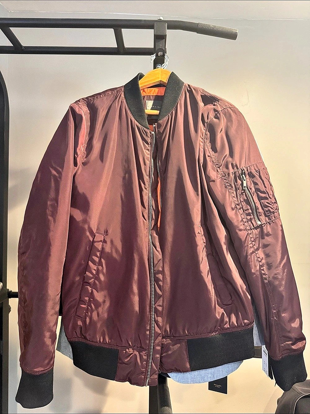 Zara Man Men's Bomber Jacket in Purple Like New